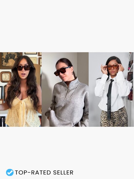 Retro Chunky Square Polarized Sunglasses Oversized Rectangle Shades for Women main image 7